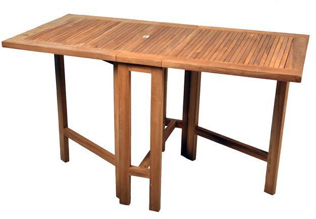 Vásárlás: divero Összecsukható asztal tíkfából 130x65cm Kerti asztal árak  összehasonlítása, Összecsukható asztal tíkfából 130 x 65 cm boltok