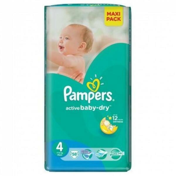 Vásárlás: Pampers Active Baby-Dry 4 Maxi (9-14kg) 58db Pelenka árak  összehasonlítása, Active Baby Dry 4 Maxi 9 14 kg 58 db boltok