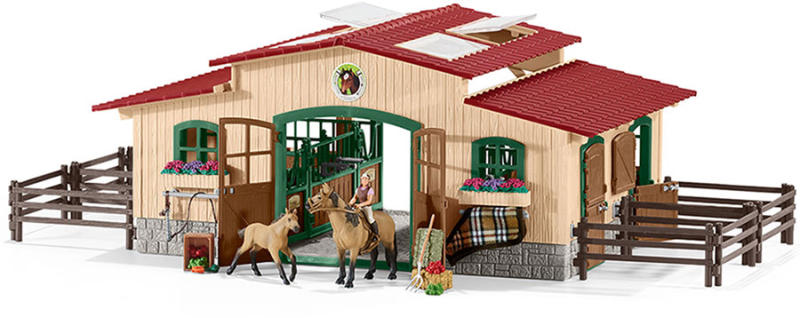 Vásárlás: Schleich Lóistálló lovakkal és kellékekkel (42195) Akcióhős,  mesehős, játékfigura árak összehasonlítása, Lóistálló lovakkal és  kellékekkel 42195 boltok