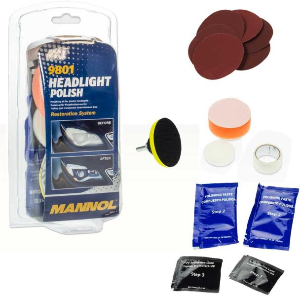 Vásárlás: MANNOL Headlight Polish Set - fényszóró polírozó készlet 40 g+3  ml 9801 Autóápolás árak összehasonlítása, Headlight Polish Set fényszóró  polírozó készlet 40 g 3 ml 9801 boltok