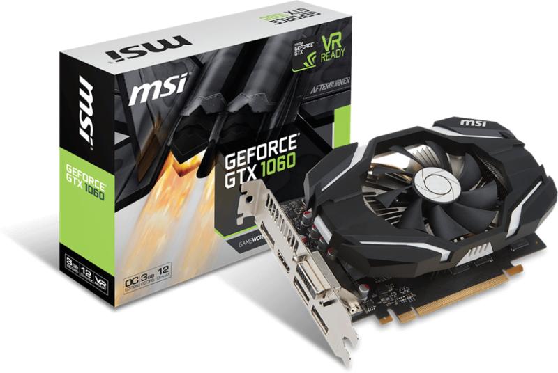 GTX1060 3GB×1 6GB×1 MSI GeForce GTX 1060 3GB GDDR5 192bit (GTX 1060 3G OC) Placa video