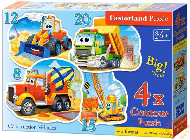 Munkagépek 4 az 1-ben puzzle 8,12,15,20 db-os (B-043040)