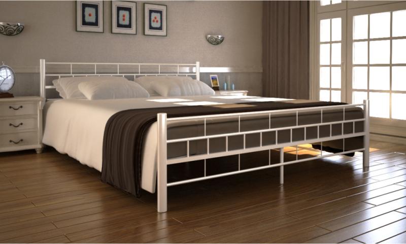 Vásárlás: vidaxl fehér fém franciaágy matraccal 160 x 200 cm ...