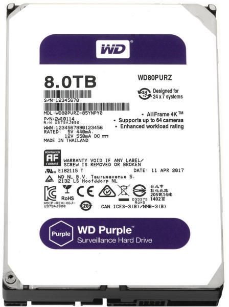 【26,000h】Western Digital WD Purple 2TB Western Digital Purple 2TB HDD Hard Disk 3.5