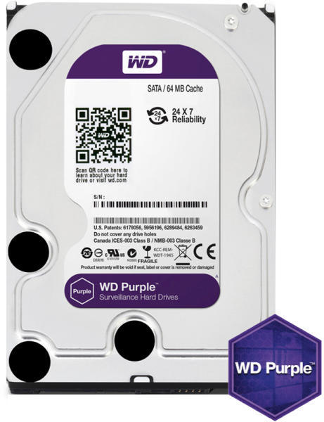 Western Digital WD Purple 3.5 3TB 64MB SATA3 (WD30PURZ) Вътрешен хард диск  - цени, оферти, магазини, сравнение на цени