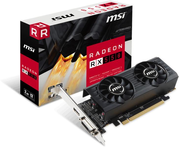 MSI Radeon RX 550 2GB GDDR5 128bit (RX 550 2GT LP OC) MSI Видео карти Цени,  оферти и мнения, списък с магазини