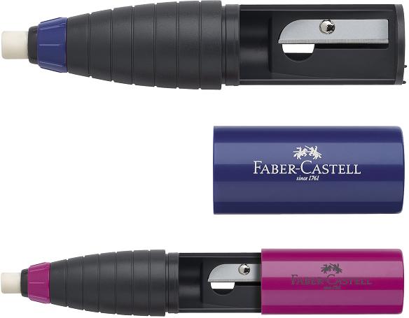 Faber-Castell Ascutitoare cu radiera rosie/albastra, FABER-CASTELL ( Ascutitor) - Preturi