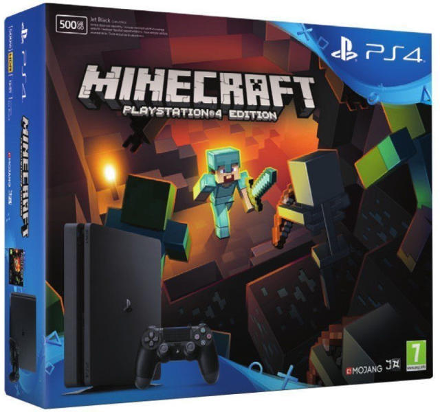 Sony PlayStation 4 Slim Jet Black 500GB (PS4 Slim 500GB) + Minecraft  Конзоли за игри Цени, оферти и мнения, списък с магазини