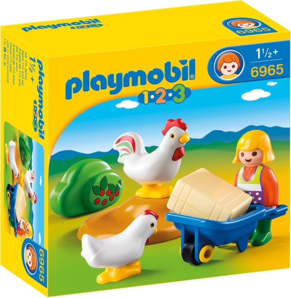 Playmobil Fermiera Cu Gaini 1.2.3 (PM6965) (Playmobil) - Preturi