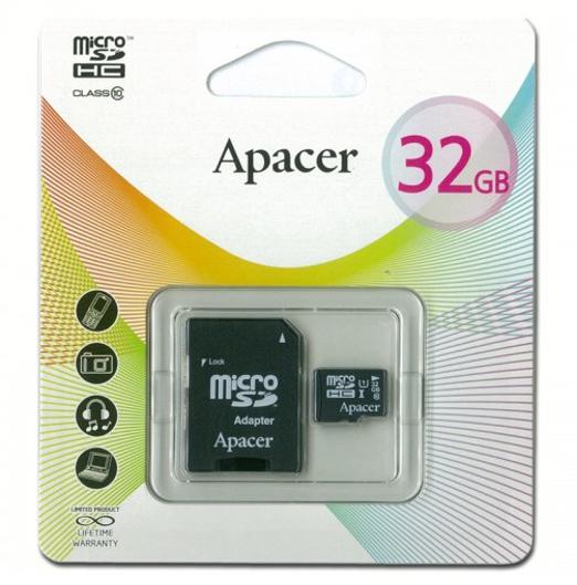 Apacer microSDHC 32GB Class 10 AP32GMCSH10U1-R (Card memorie) - Preturi