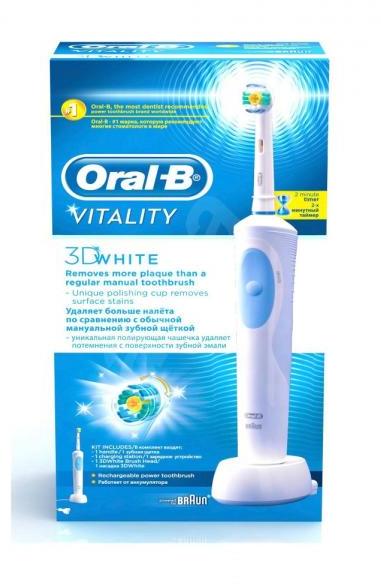 Oral-B Vitality 3D White Luxe elektromos fogkefe vásárlás, olcsó Oral-B  Vitality 3D White Luxe elektromos fogkefe árak, akciók