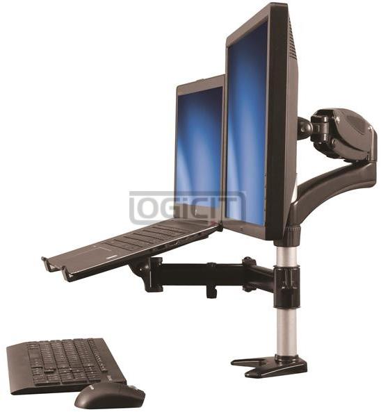 Desk Mount Monitor Arm With Laptop Stand Articulating (ARMUNONB)