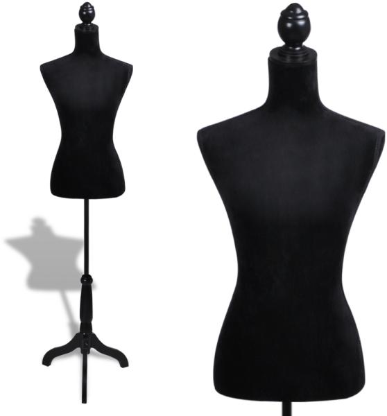vidaXL Дамски бюст манекен, черен (30028) Стойки за дрехи Цени, оферти и  мнения, списък с магазини, евтино vidaXL Дамски бюст манекен, черен (30028)