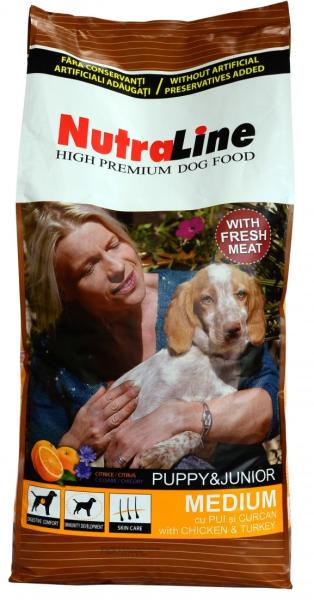NutraLine Puppy & Junior Medium 12,5 kg Храна за кучета Цени, оферти и  мнения, списък с магазини, евтино NutraLine Puppy & Junior Medium 12,5 kg