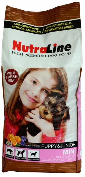 NutraLine Puppy & Junior Mini 12,5 kg Храна за кучета Цени, оферти и мнения,  списък с магазини, евтино NutraLine Puppy & Junior Mini 12,5 kg