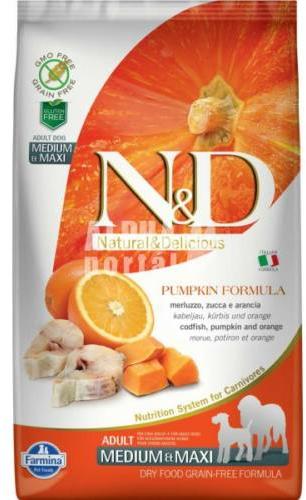 Grain Free Adult Medium/Maxi Codfish - Orange - Pumpkin 12 kg