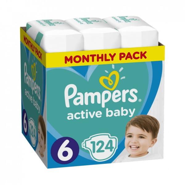 Vásárlás: Pampers Active Baby-Dry 6 Extra Large 15+ kg 124 db Pelenka árak  összehasonlítása, Active Baby Dry 6 Extra Large 15 kg 124 db boltok