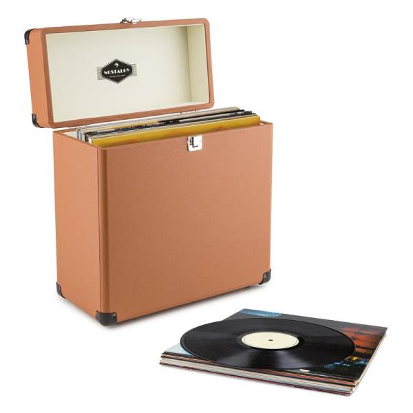 Auna TTS6, кафяв, куфар за грамофонни плочи, кожа, носталгичен, 30 LP плочи  (TTS6-Vinylbox BR) (TTS6-Vinylbox BR) Кутии за съхранение Цени, оферти и  мнения, списък с магазини, евтино Auna TTS6, кафяв, куфар за