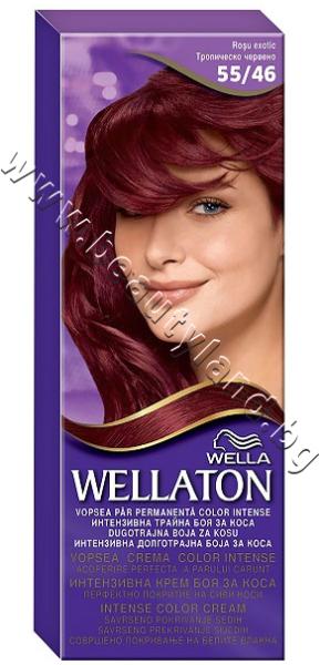 Wella Боя за коса Wellaton Intense Color Cream, 55/46 Tropical Red, p/n  WE-3000039 - Трайна крем-боя за коса за наситен цвят, тропическо червена  (WE-3000039) Бои за коса, оцветители за коса Цени, оферти