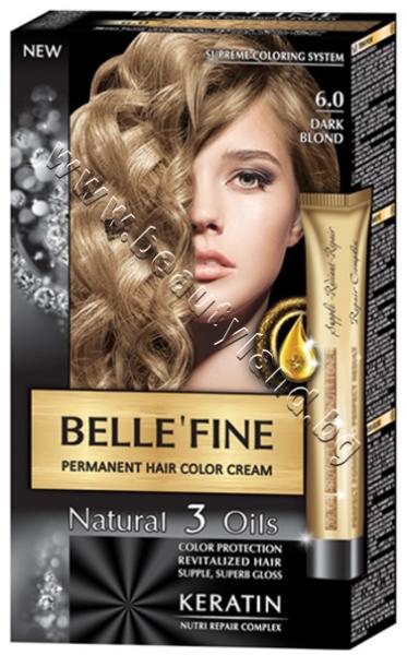 Belle'Fine Боя за коса Belle'Fine, 6.0 Dark Blonde, p/n BF-16306.0 - Крем- боя за коса с провитамин B5, тъмно-руса (BF-16306.0) Бои за коса,  оцветители за коса Цени, оферти и мнения, списък с магазини,