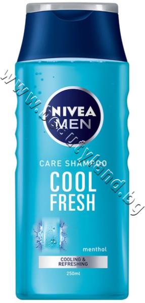 Nivea Шампоан Nivea Men Care Shampoo Cool Fresh, p/n NI-81408 - Шампоан за  мъже с ментол за нормална или мазна коса (NI-81408) Шампоани Цени, оферти и  мнения, списък с магазини, евтино Nivea