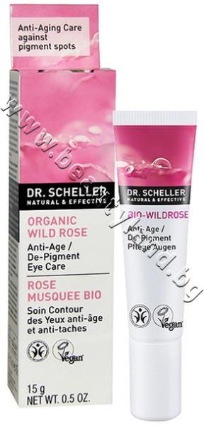 Dr. Scheller Околоочен крем Dr. Scheller Organic Wild Rose Eye Care, p/n  DS-55087 - Околоочен крем против стареене и пигментация с дива роза  (DS-55087), избор от магазини за Околоочни кремове
