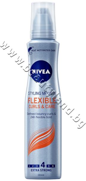Nivea Пяна за коса Nivea Styling Mousse Flexible Curls & Care, p/n NI-86945  - Пяна за къдрава коса за екстра силна фиксация (NI-86945) Средства за  стилизиране Цени, оферти и мнения, списък с
