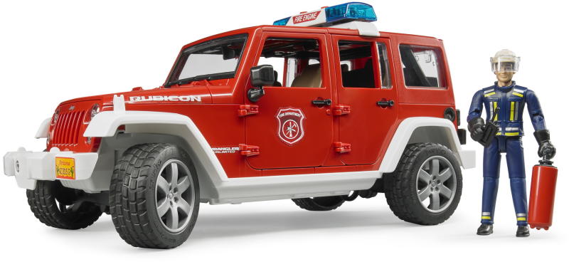 Jeep Wrangler Unlimited Rubicon tűzoltóautó, tűzoltó figurával (02528)
