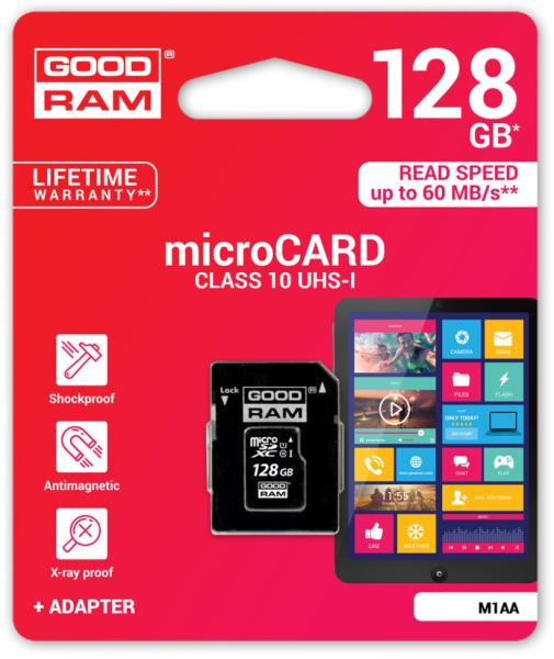 Vásárlás: GOODRAM microSDXC 128GB C10/UHS-I M1AA-1280R12, eladó  Memóriakártya, olcsó memory card árak