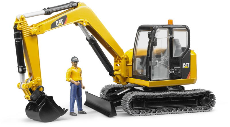 Caterpillar mini markológép (lánctalpas kiskotró), munkással (02466)