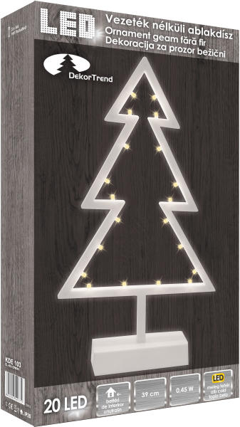 LED-es fenyő ablakdísz 20 égő 39cm melegfehér (KDE 103)