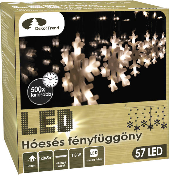 Vásárlás: DekorTrend LED-es hóesés fényfüggöny 57 égő melegfehér (KDH 002)  Karácsonyi dekoráció árak összehasonlítása, LED es hóesés fényfüggöny 57 égő  melegfehér KDH 002 boltok