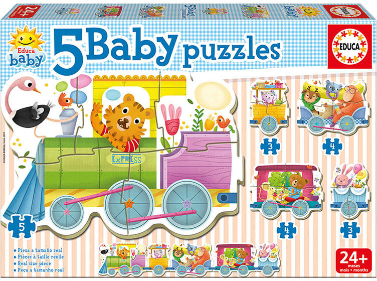 Vásárlás: Educa Baby sziluett puzzle - Vonatos 5 az 1-ben (17142) Puzzle  árak összehasonlítása, Baby sziluett puzzle Vonatos 5 az 1 ben 17142 boltok