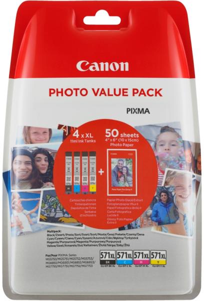 CLI-571 Photo Value Pack BK/C/M/Y (BS0332C005AA)