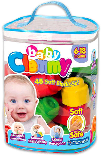 Vásárlás: Clementoni Clemmy Baby 48 db-os puha építőkocka készlet (17134)  Babáknak szóló játék árak összehasonlítása, Clemmy Baby 48 db os puha  építőkocka készlet 17134 boltok