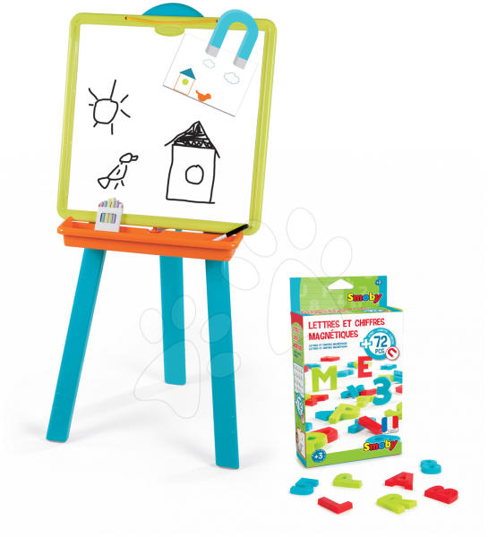 Smoby Tablă Magnetică Pentru Desenat Cu Două Fețe Copii 2in1 Litere  Magnetice 28050 (Tabla desen, masa de desen) - Preturi