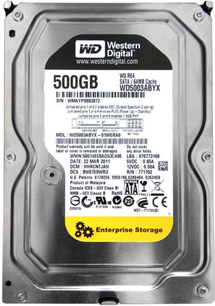 Western Digital RE4 3.5 500GB 7200rpm 64MB SATA2 (WD5003ABYX) vásárlás,  olcsó Belső merevlemez árak, Western Digital RE4 3.5 500GB 7200rpm 64MB  SATA2 (WD5003ABYX) boltok