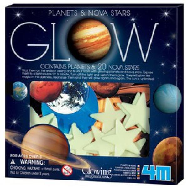 GLOW sötétben világító bolygó és csillag készlet