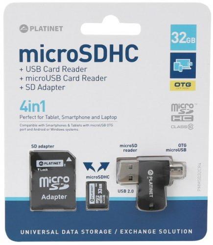 Platinet microSDHC 4in1 32GB C6 PMMSD32CR4 (Card memorie) - Preturi