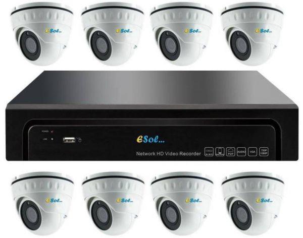 e-Sol Kit Supraveghere Video Esol EN208-4(D)40, NVR 8 canale + 8 Camere  Video (EN208-4(D)40) (Sistem de supraveghere video) - Preturi