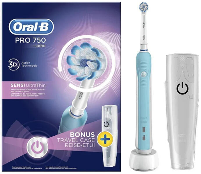 Oral-B PRO 750 Sensi UltraThin elektromos fogkefe vásárlás, olcsó Oral-B  PRO 750 Sensi UltraThin elektromos fogkefe árak, akciók