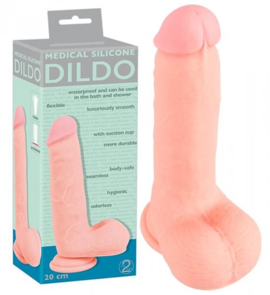 Medical Silicone Dildo 20 cm - egyenes