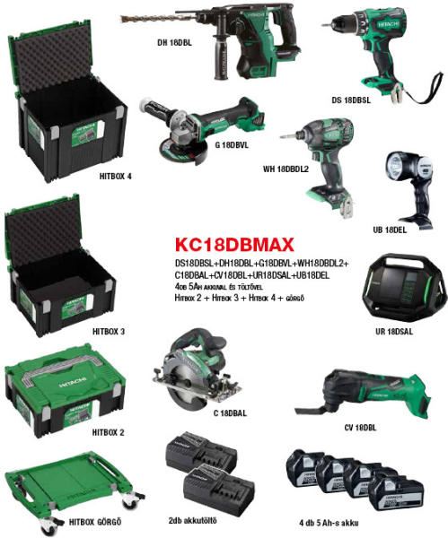 Vásárlás: HiKOKI (Hitachi) KC18DBMAX Szerszámgép szett árak  összehasonlítása, KC 18 DBMAX boltok