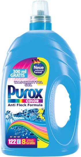 Purox 143 пранета течен препарат за цветно пране Препарати и прахове за  пране Цени, оферти и мнения, списък с магазини, евтино Purox 143 пранета  течен препарат за цветно пране