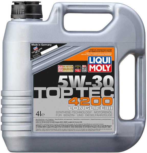 5L/4L) Liqui Moly TOP TEC 4200 5W30 C3 SP Fully Synthetic Engine Oil (5  Liter/4 Liter) 5W-30