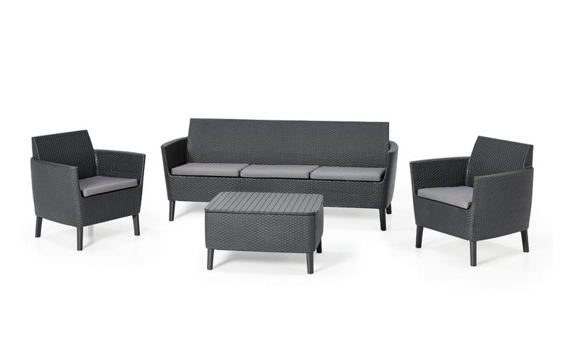Allibert Salemo 3 Seater szürke műrattan 238590