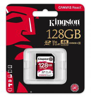 Vásárlás: Kingston Canvas React SDXC 128GB C10/UHS-I/U3/V30 SDR/128GB,  eladó Memóriakártya, olcsó memory card árak