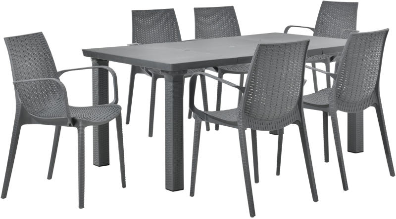Vásárlás: [casa.pro] Rattan hatású kihúzható kerti asztal 6db kartámlás  székkel Kerti bútor garnitúra árak összehasonlítása, Rattan hatású  kihúzható kerti asztal 6 db kartámlás székkel boltok