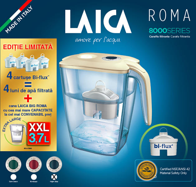 Vásárlás: LAICA Roma XXL 3,7 l + 4 Filter Vízszűrő kancsó árak  összehasonlítása, Roma XXL 3 7 l 4 Filter boltok