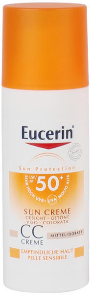 Vásárlás: Eucerin Sun Színezett napozó krém arcra SPF 50+ 50ml Naptej,  napolaj árak összehasonlítása, Sun Színezett napozó krém arcra SPF 50 50 ml  boltok